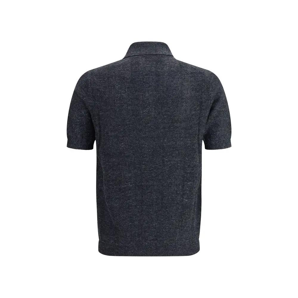 Brunello Cucinelli Sample Sale | Brunello Cucinelli Gray Cotton Polo Shirt - | Designer outlet