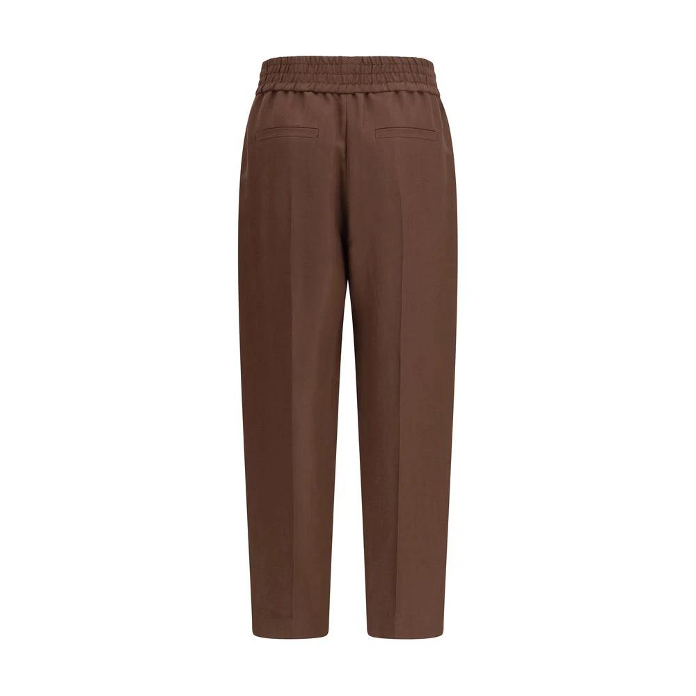 Brunello Cucinelli Brown Viscose Casual Pants