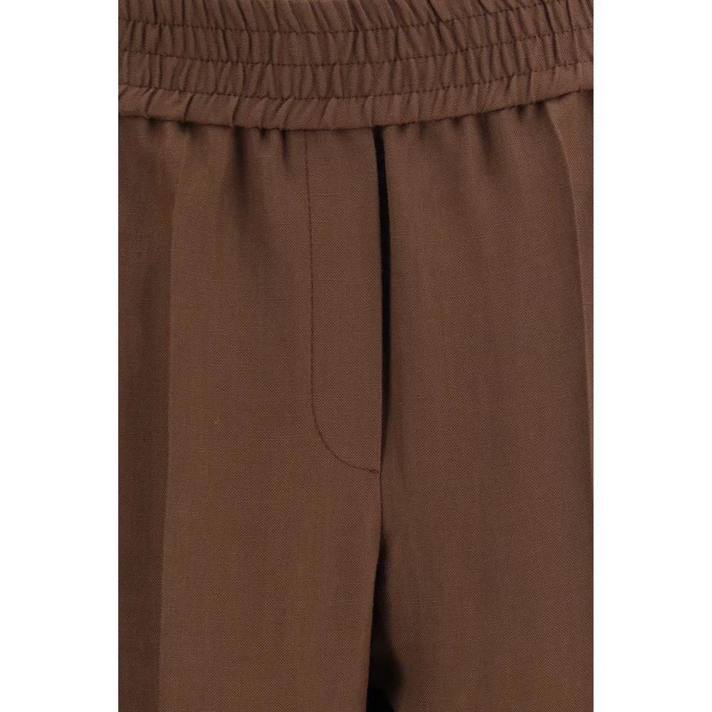 Brunello Cucinelli Brown Viscose Casual Pants
