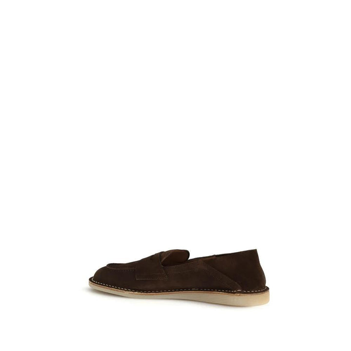 Dolce &amp; Gabbana Brown Calf Leather Bos Taurus Slip-On Loafers