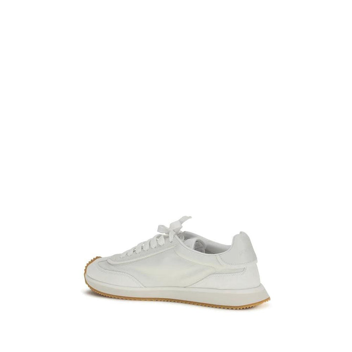 Dolce &amp; Gabbana White Calf Leather Bos Taurus Athletic Sneakers