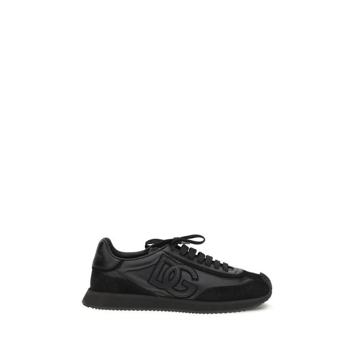 Dolce &amp; Gabbana Black Calf Leather Bos Taurus Athletic Sneakers