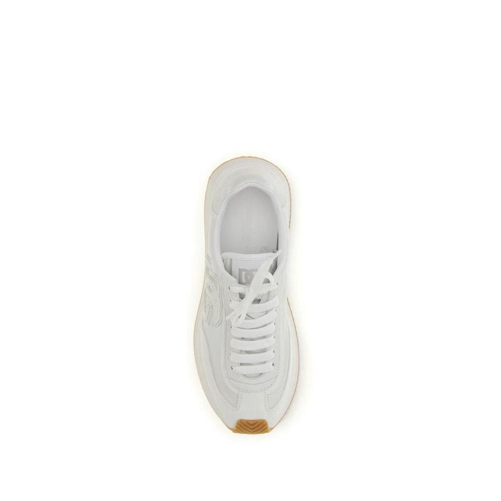 Dolce &amp; Gabbana White Calf Leather Bos Taurus Athletic Sneakers