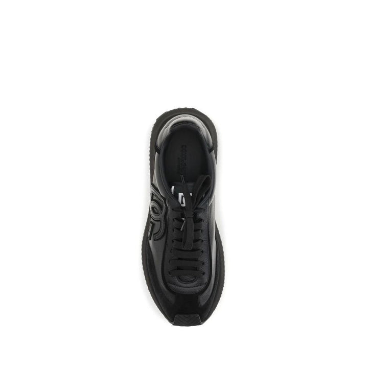 Dolce &amp; Gabbana Black Calf Leather Bos Taurus Athletic Sneakers