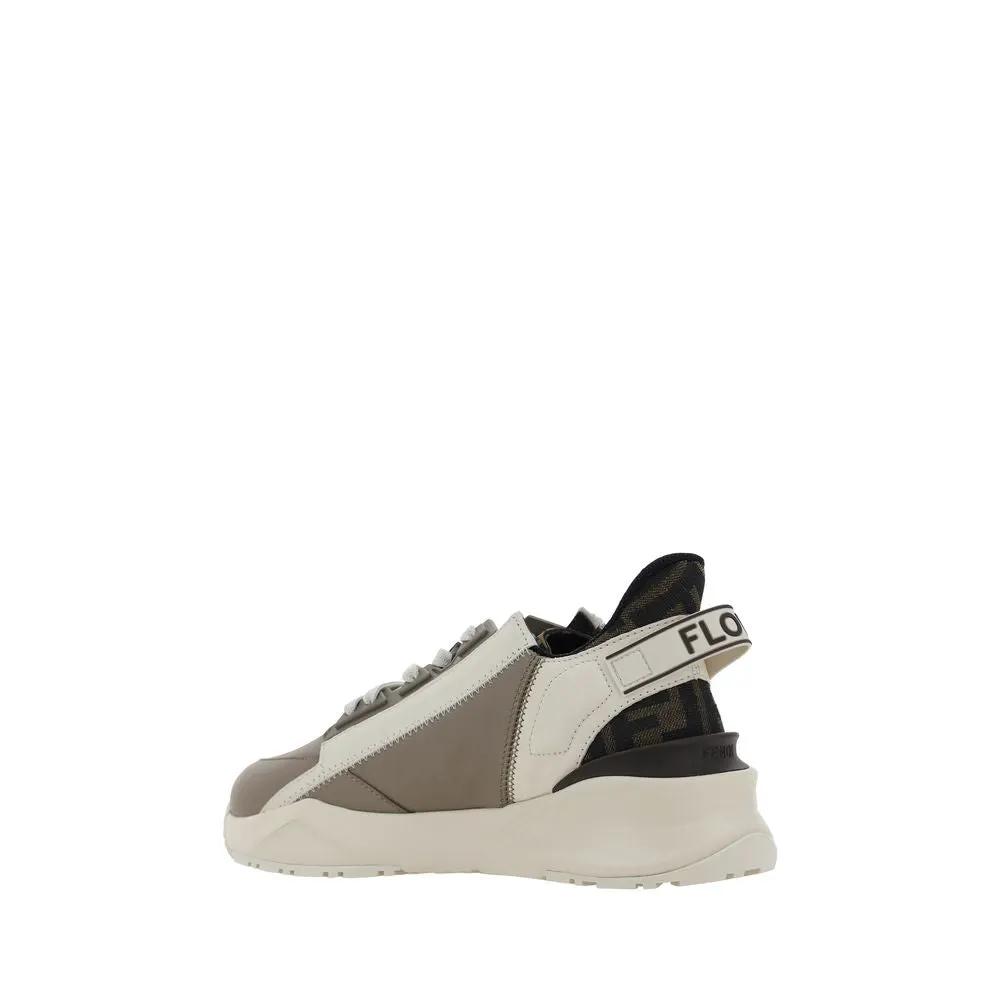 Fendi Brown Calf Leather Bos Taurus Athletic Sneakers