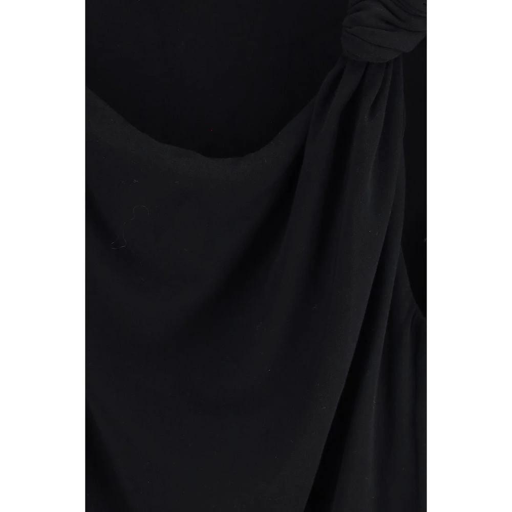 PINKO Black Cotton Sleeveles T-Shirt