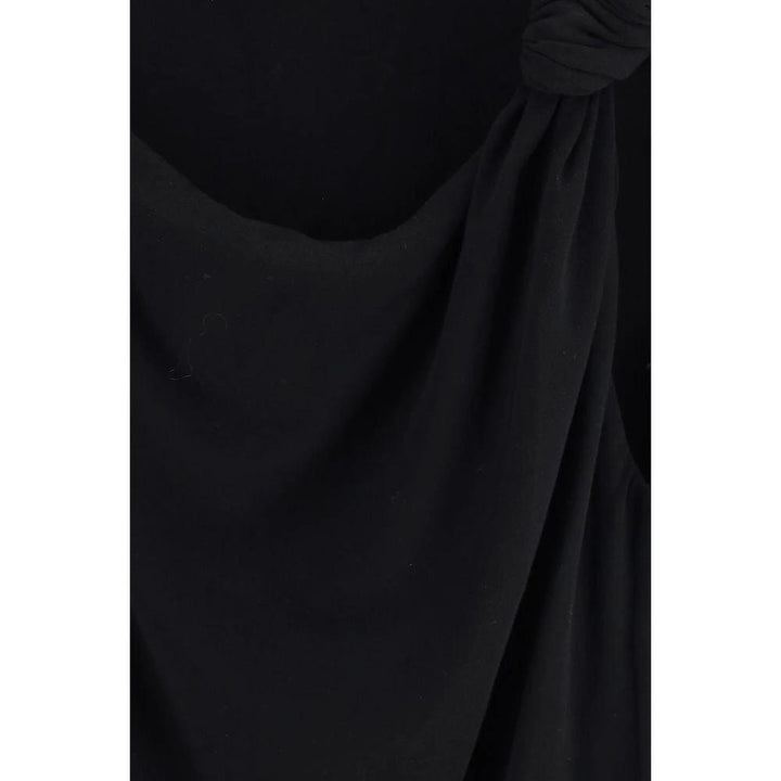 PINKO Black Cotton Sleeveles T-Shirt