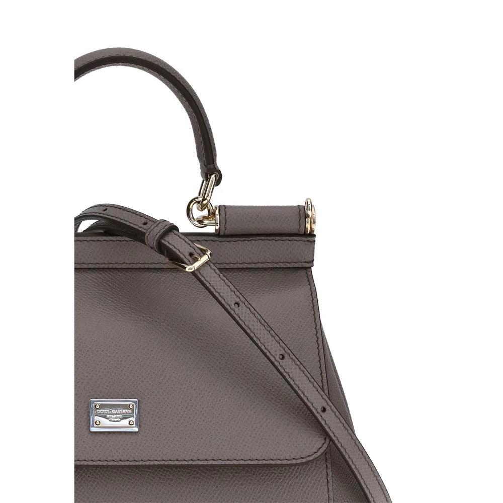 Dolce & Gabbana Gray Calf Leather Bos Taurus Shoulder Bag