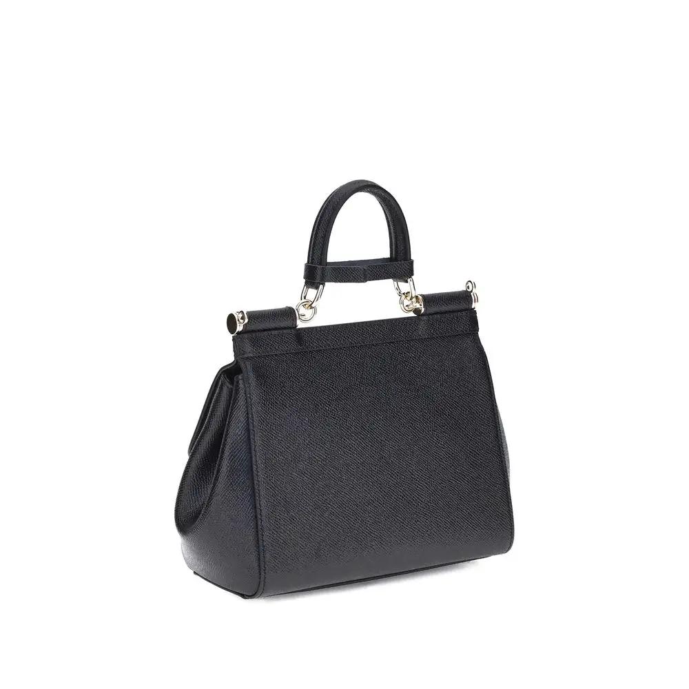 Dolce &amp; Gabbana Sample Sale | Dolce &amp; Gabbana Black Calf Leather Bos Taurus Shoulder Bag - | Designer outlet