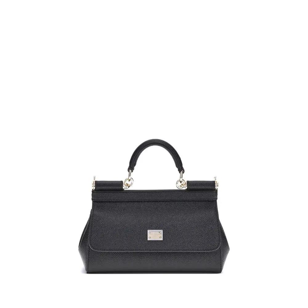 Dolce & Gabbana Sample Sale | Dolce & Gabbana Black Calf Leather Bos Taurus Shoulder Bag - | Designer outlet