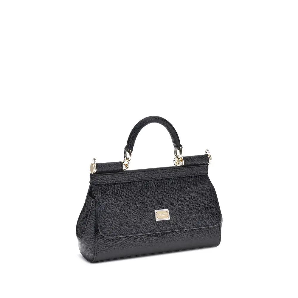 Dolce & Gabbana Sample Sale | Dolce & Gabbana Black Calf Leather Bos Taurus Shoulder Bag - | Designer outlet
