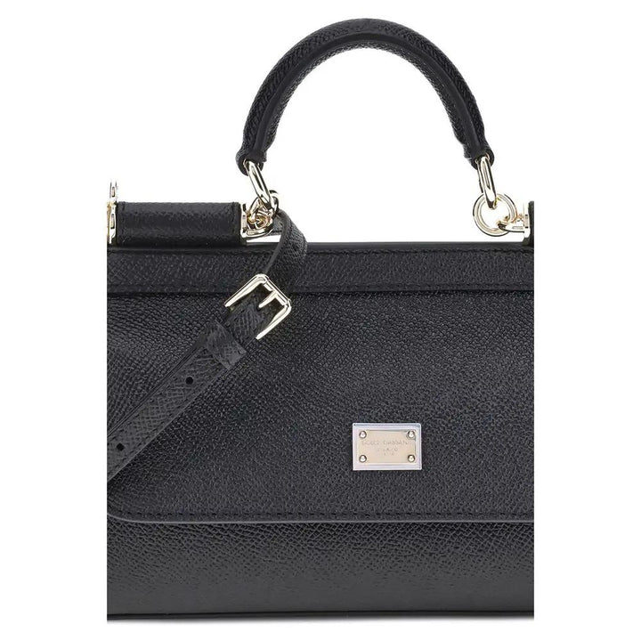 Dolce &amp; Gabbana Sample Sale | Dolce &amp; Gabbana Black Calf Leather Bos Taurus Shoulder Bag - | Designer outlet