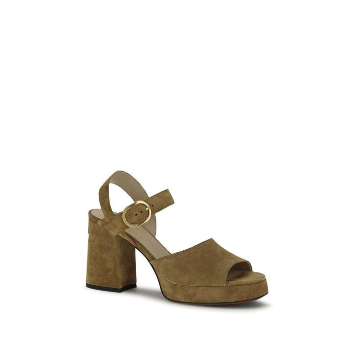 Valentino Garavani Beige Calf Leather Bos Taurus Platform Sandals