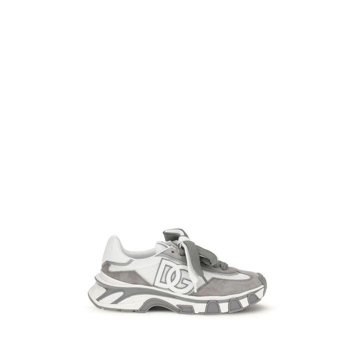 Dolce &amp; Gabbana Gray Calf Leather Bos Taurus Athletic Sneakers