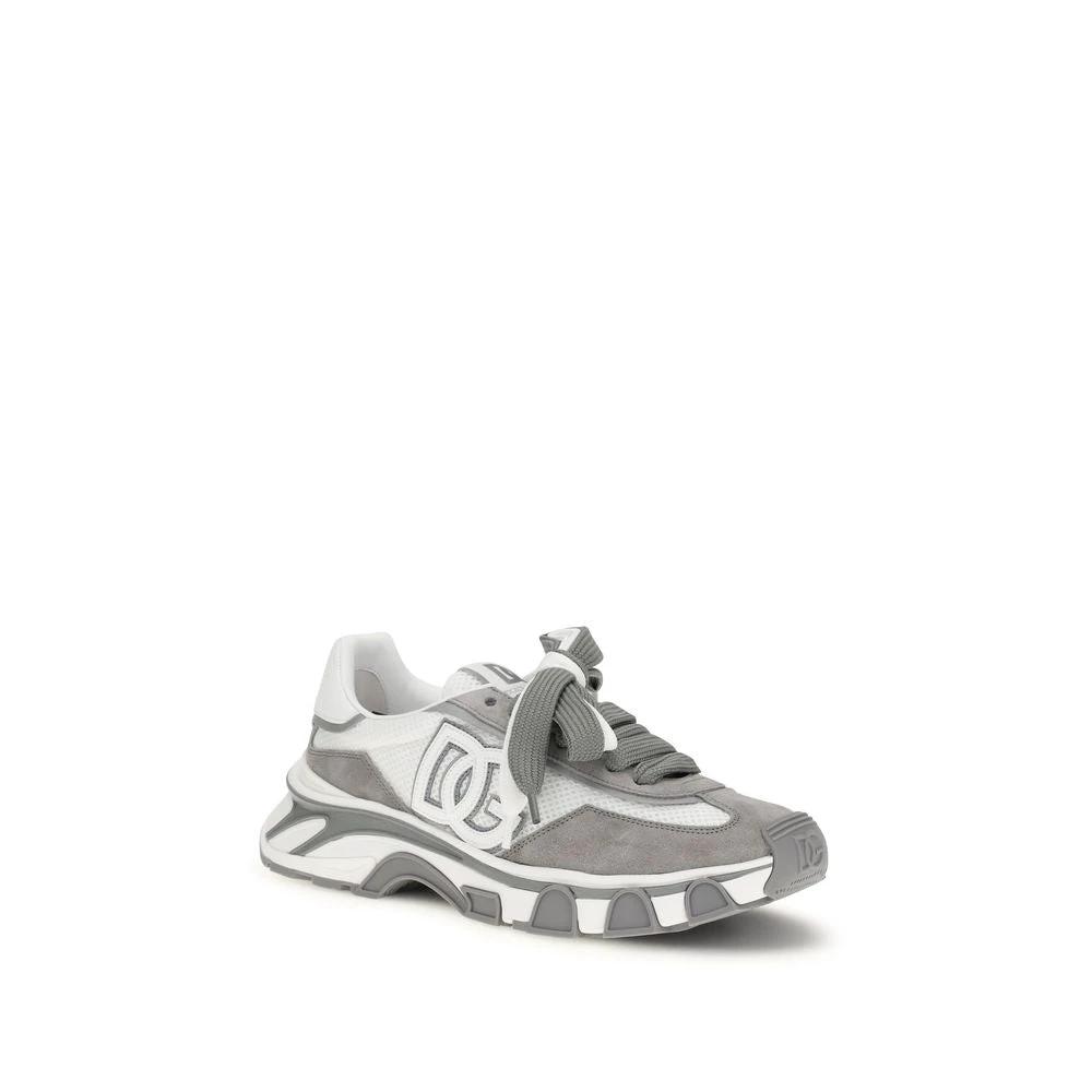 Dolce &amp; Gabbana Gray Calf Leather Bos Taurus Athletic Sneakers