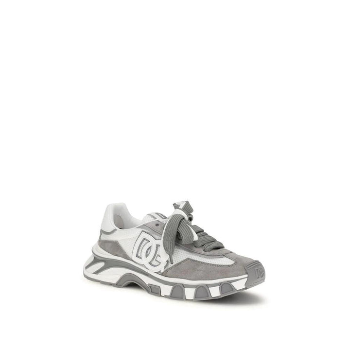 Dolce &amp; Gabbana Gray Calf Leather Bos Taurus Athletic Sneakers