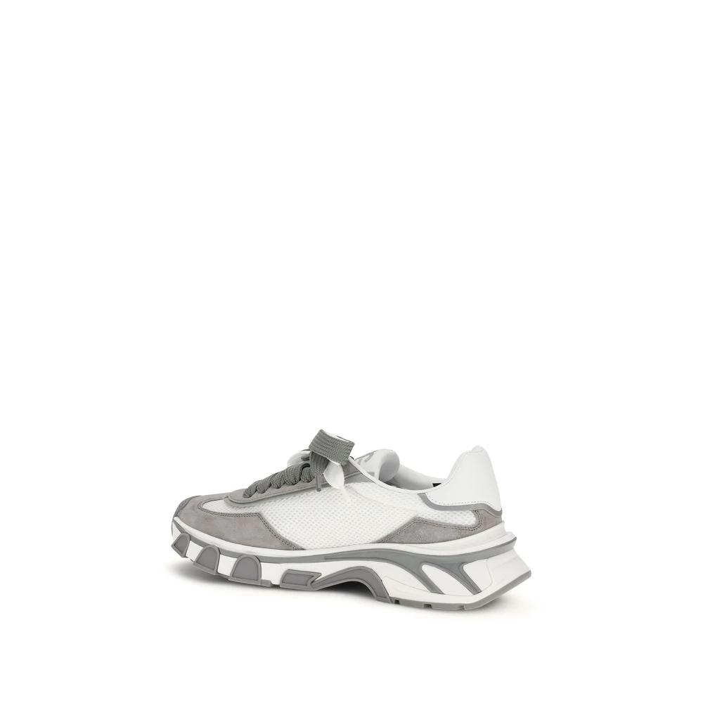 Dolce &amp; Gabbana Gray Calf Leather Bos Taurus Athletic Sneakers