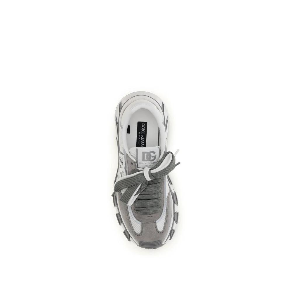 Dolce &amp; Gabbana Gray Calf Leather Bos Taurus Athletic Sneakers