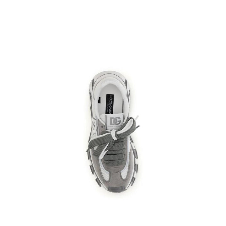 Dolce &amp; Gabbana Gray Calf Leather Bos Taurus Athletic Sneakers