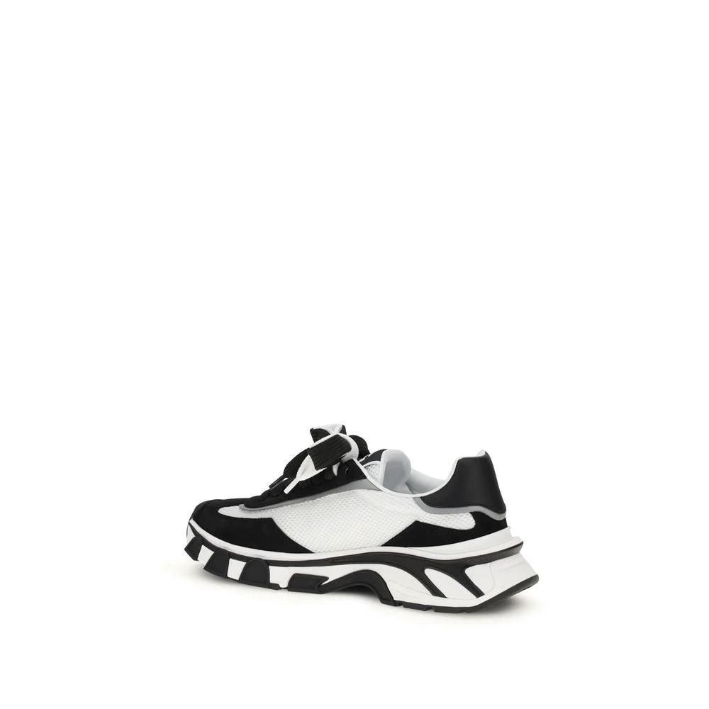 Dolce &amp; Gabbana Black Calf Leather Bos Taurus Athletic Sneakers