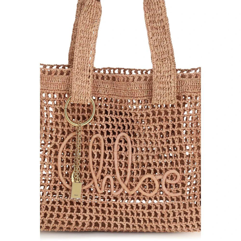 Chloé Beige Raffia Shoulder Bag