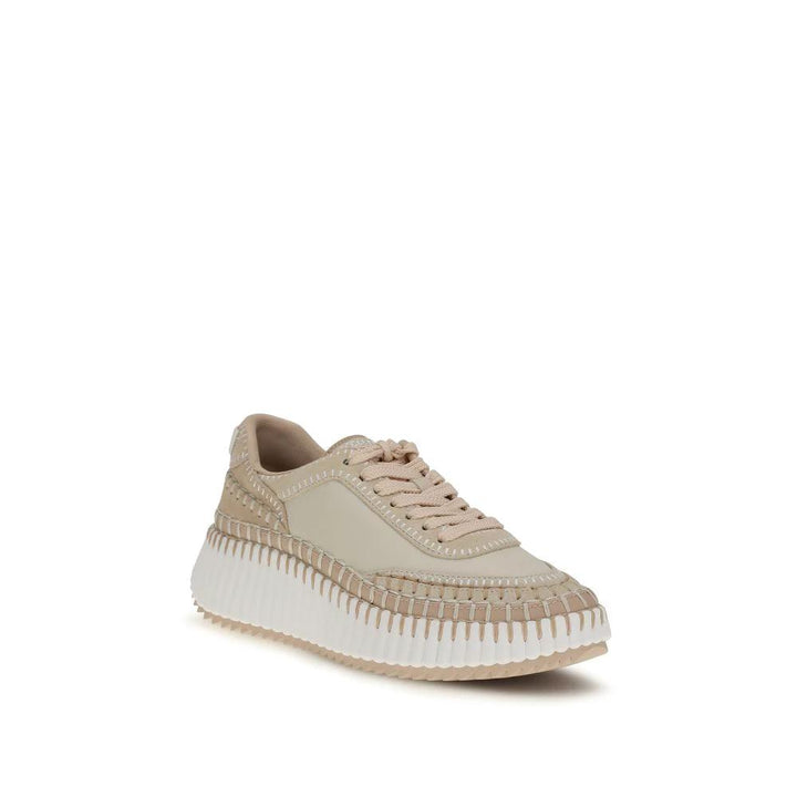 Chloé Beige Calf Leather Bos Taurus Chunky Sneakers