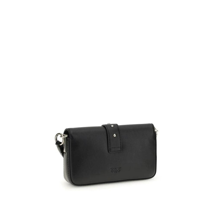 PINKO Black Calf Leather Bos Taurus Shoulder Bag