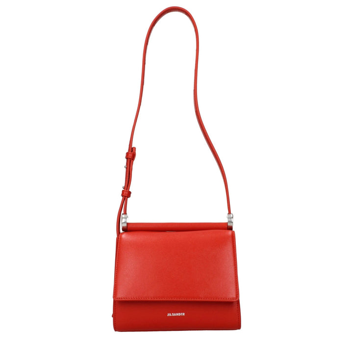 Jil Sander Red Leather Shoulder Bag