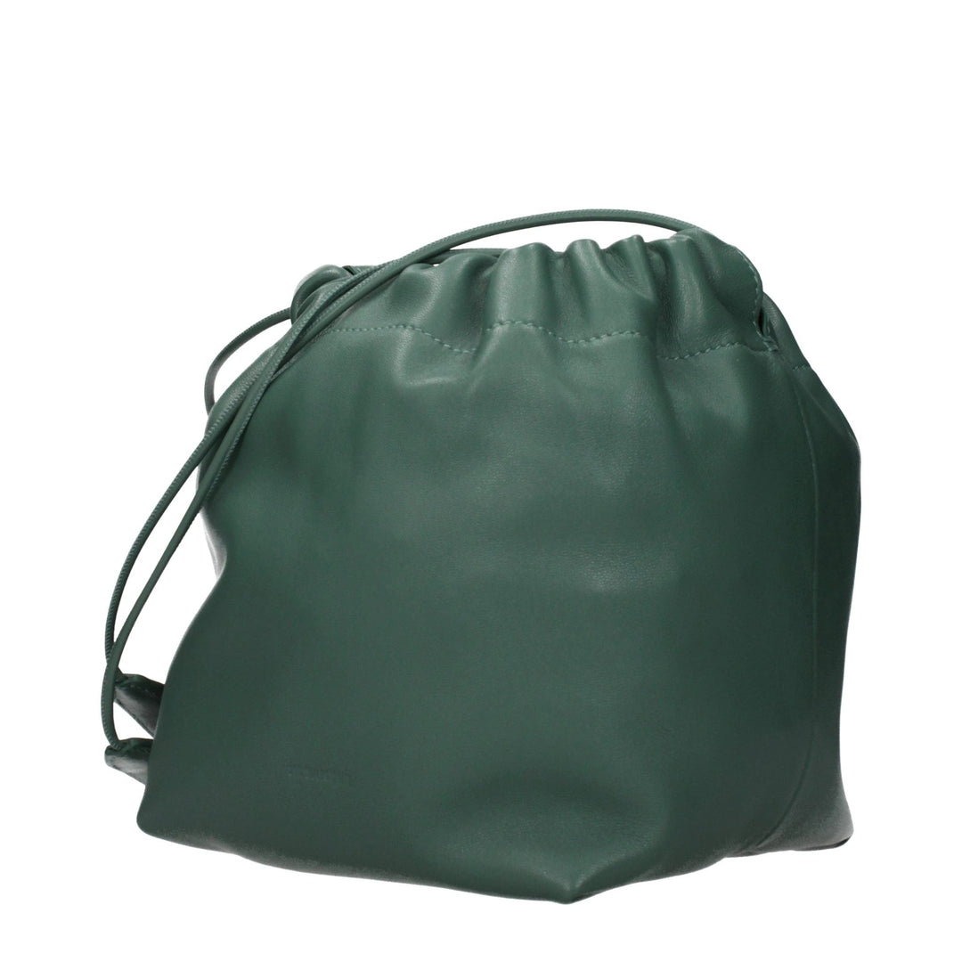 Jil Sander Green Leather Shoulder Bag