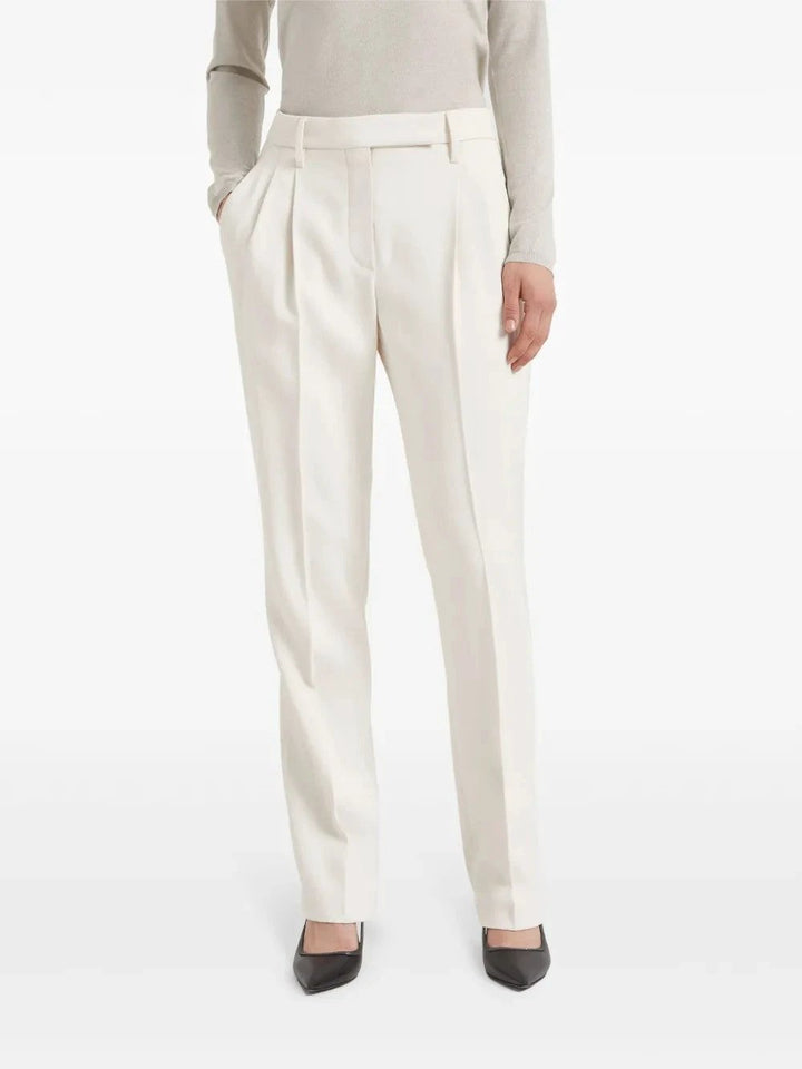Brunello Cucinelli Beige Viscose Dress Pants