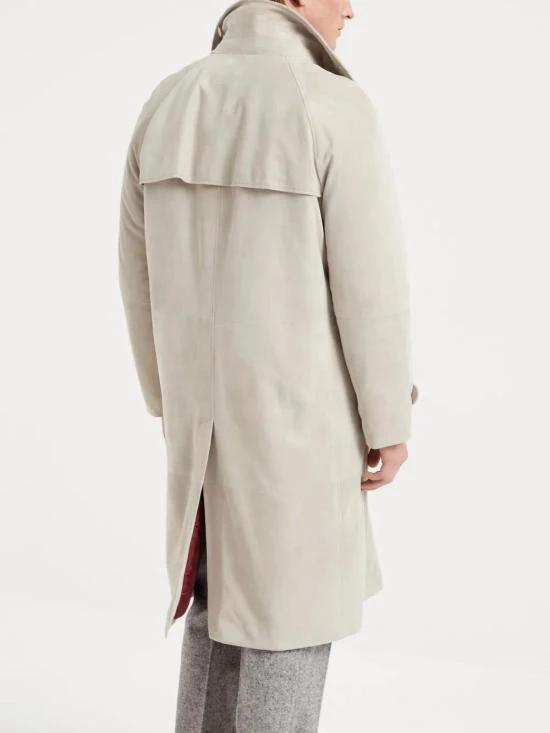 Brunello Cucinelli Beige Leather Coat