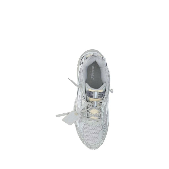 Off-White Gray Polyester Athletic Sneakers