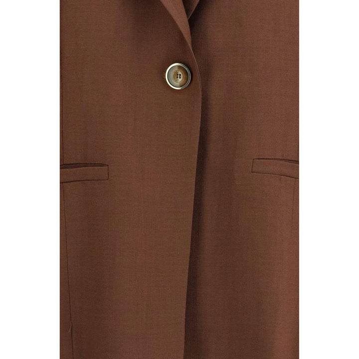 PINKO Brown Viscose Sleveless Jacket