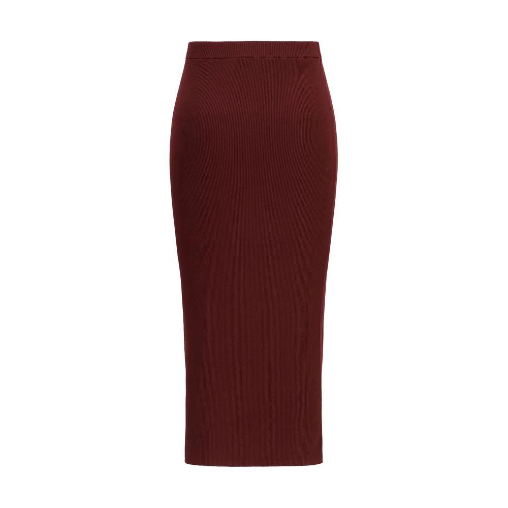 Max Mara Bordeaux Viscose Midi Skirt