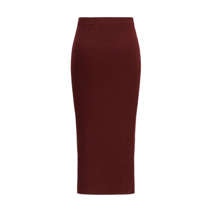 Max Mara Bordeaux Viscose Midi Skirt