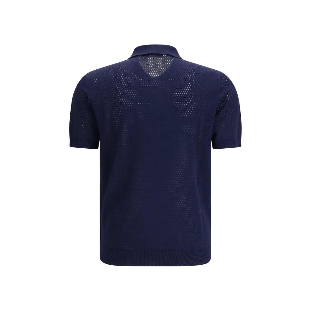 Roberto Collina Blue Cotton Polo Shirt
