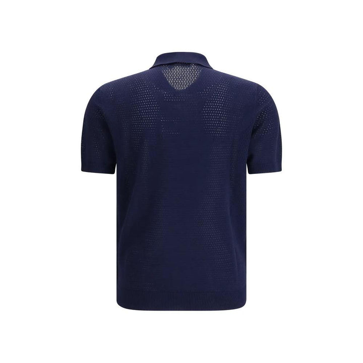 Roberto Collina Blue Cotton Polo Shirt