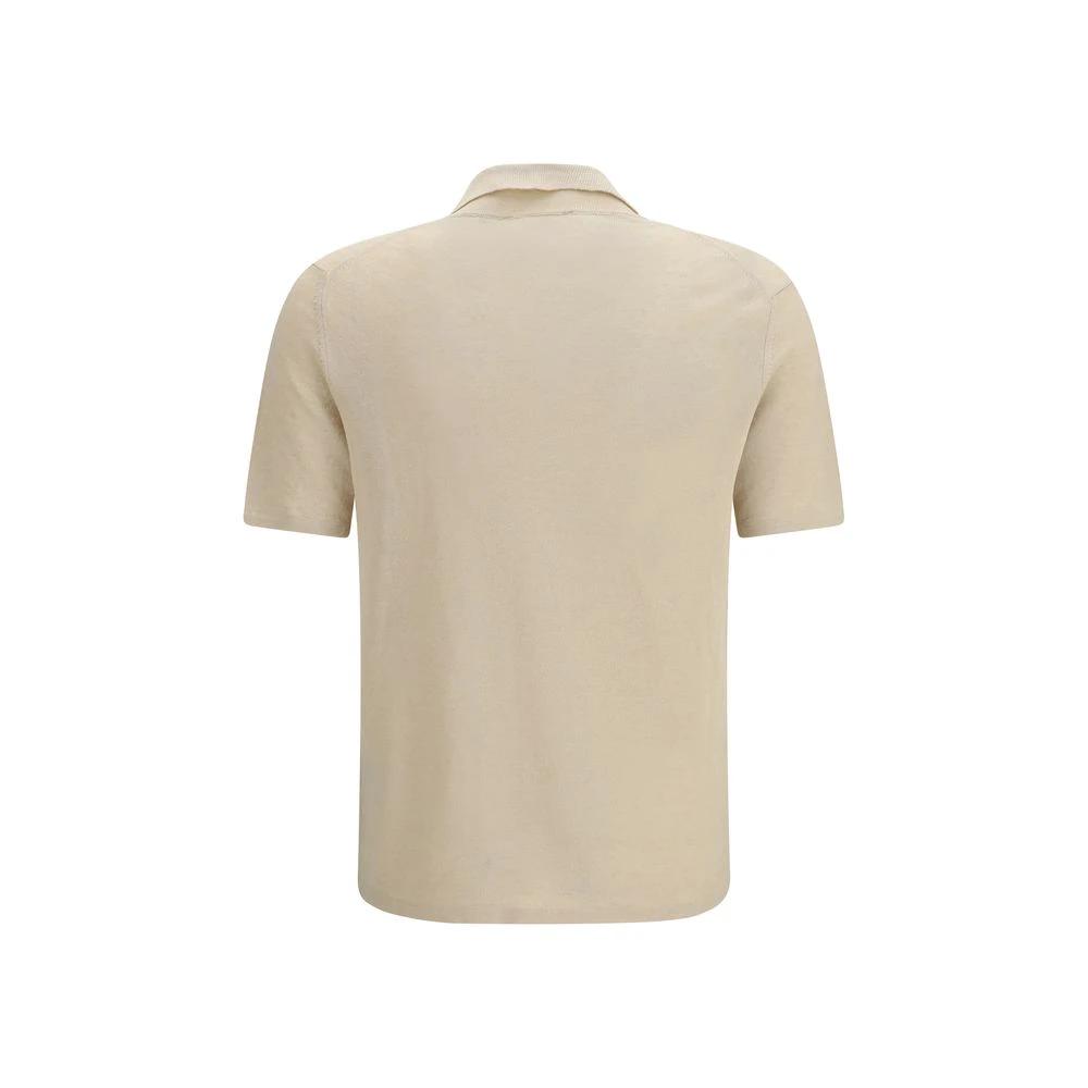 Roberto Collina Beige Linen Polo Shirt