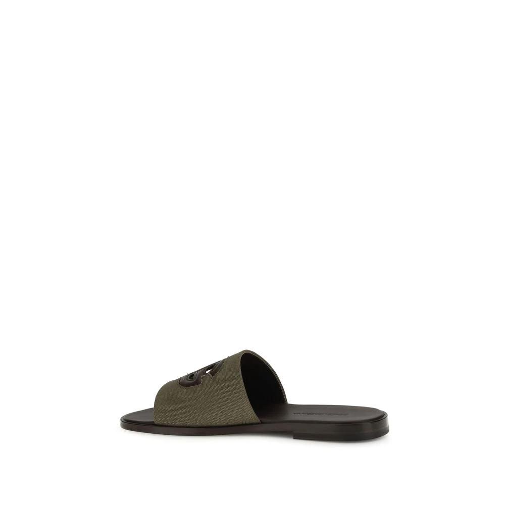 Dolce & Gabbana Bicolor Cotton Flat Sandals