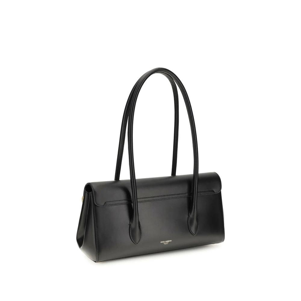 Dolce &amp; Gabbana Black Calf Leather Bos Taurus Shoulder Bag