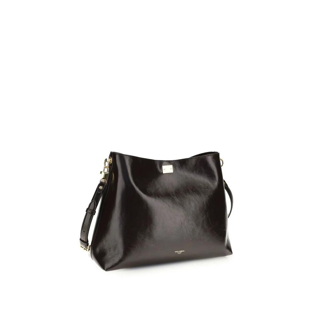 Dolce &amp; Gabbana Brown Calf Leather Bos Taurus Shoulder Bag