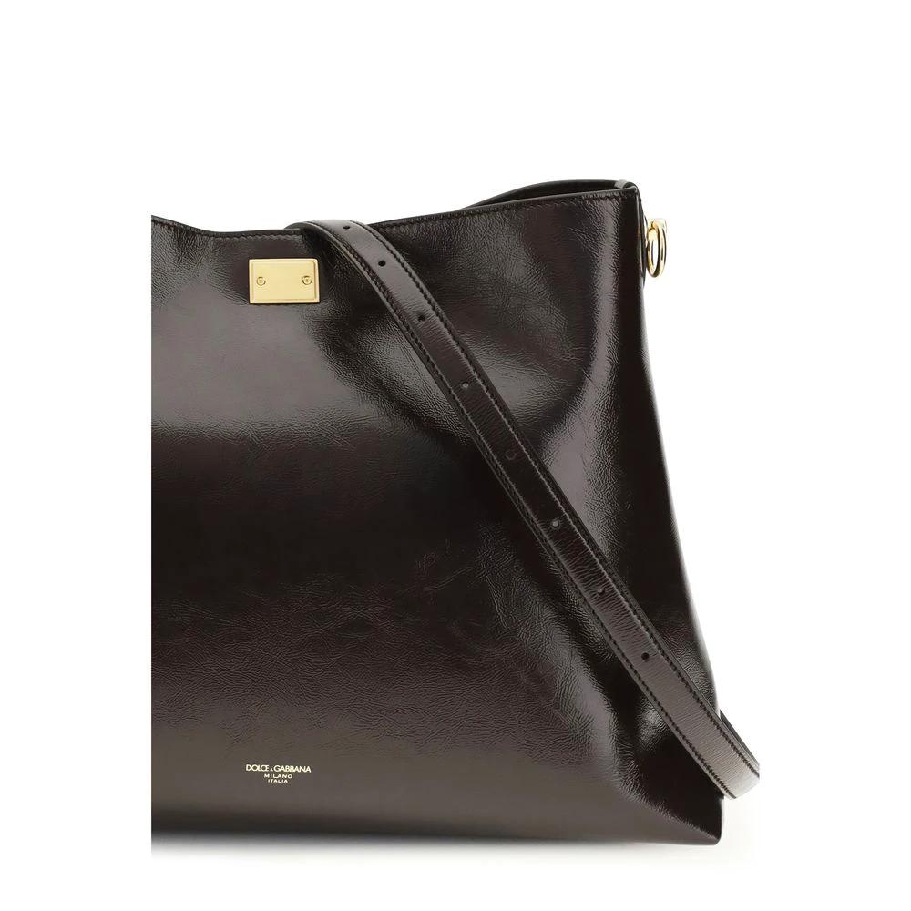 Dolce &amp; Gabbana Brown Calf Leather Bos Taurus Shoulder Bag