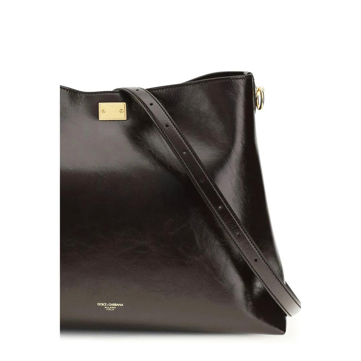 Dolce &amp; Gabbana Brown Calf Leather Bos Taurus Shoulder Bag