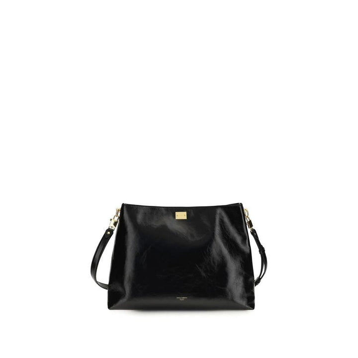 Dolce &amp; Gabbana Black Calf Leather Bos Taurus Shoulder Bag