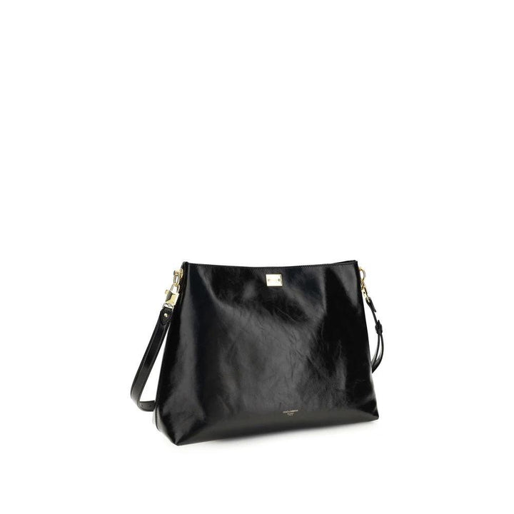 Dolce &amp; Gabbana Black Calf Leather Bos Taurus Shoulder Bag