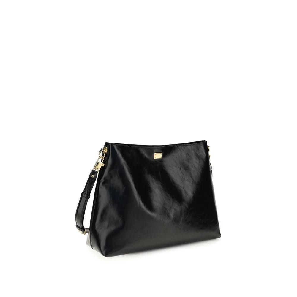 Dolce &amp; Gabbana Black Calf Leather Bos Taurus Shoulder Bag