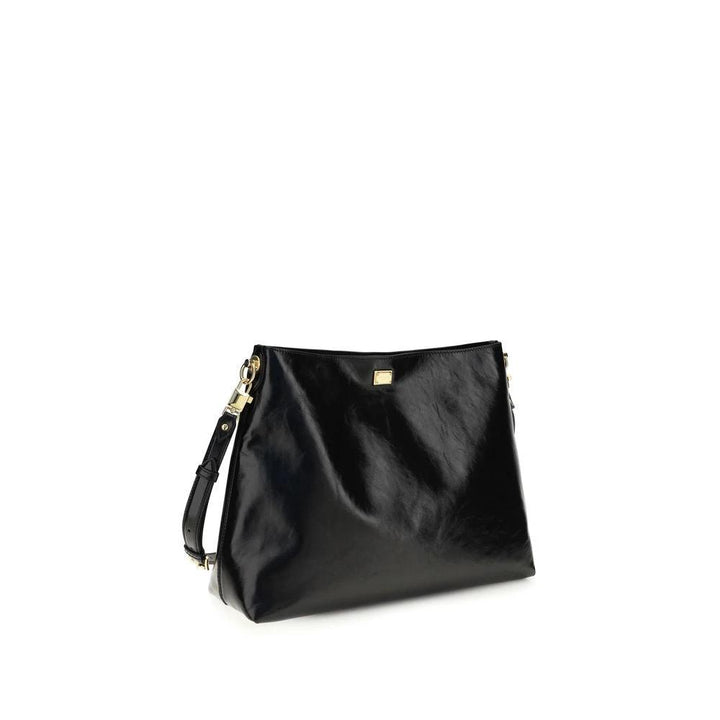 Dolce &amp; Gabbana Black Calf Leather Bos Taurus Shoulder Bag