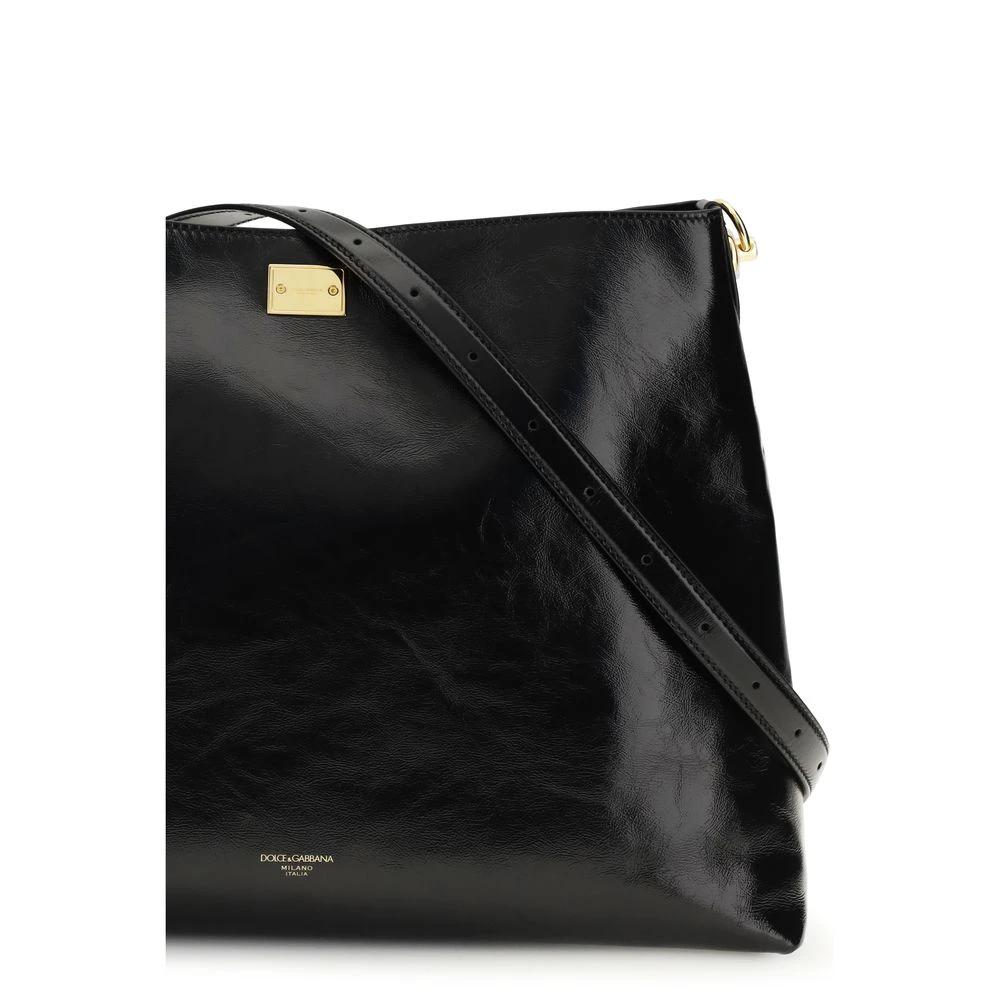 Dolce &amp; Gabbana Black Calf Leather Bos Taurus Shoulder Bag