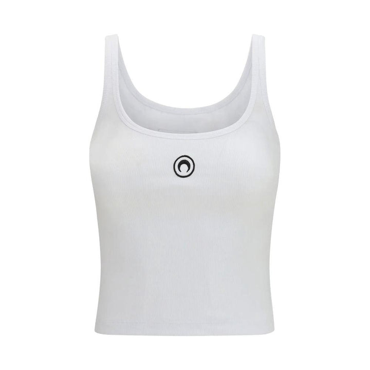 Marine Serre White Cotton Sleeveles T-Shirt