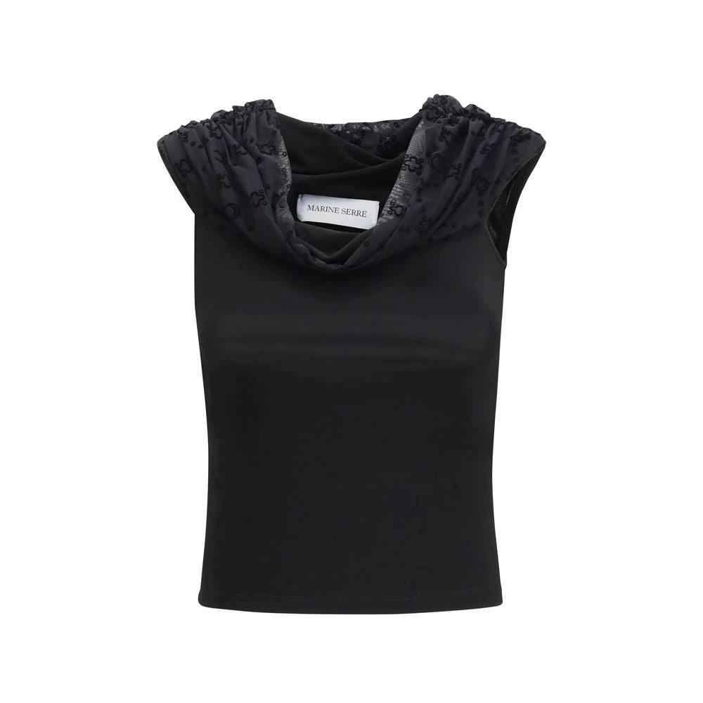 Marine Serre Black Viscose Shirt